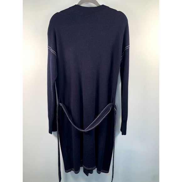 Banana Republic NWOT Navy Contrasting Stitch Long Open Front Cardigan/Sweater XL - Picture 7 of 8